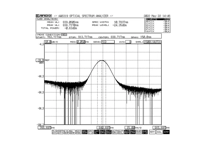 840nm 5mW 10nm Bandwidth SLED Broadband Light Source Module 840nm 5mW 10nm Bandwidth SLED Broadband Light Source Module